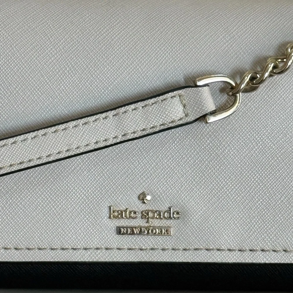 Kate Spade Cameron Street Corin Two-Tone Cream and Black Chain Crossbody Bag - Picture 6 of 12